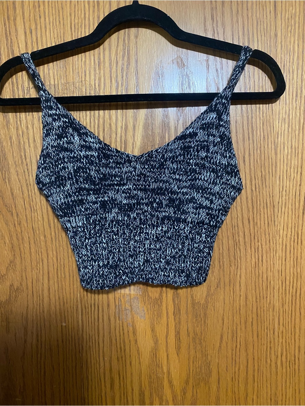 Black & White Knit Cami Crop Top